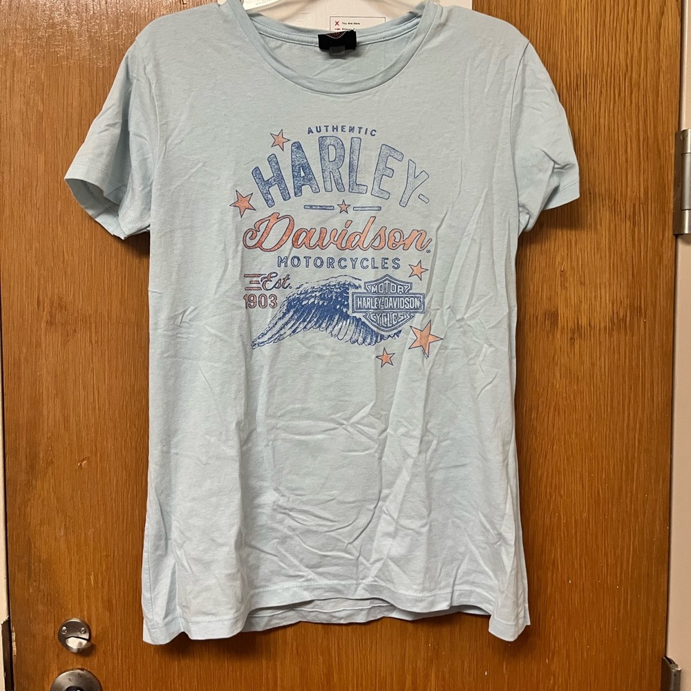 Pastel blue Harley Davidson t shirt